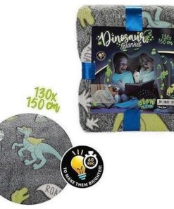 Star Toys Glow in the Dark Dino Deken 150x130 cm