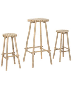Tafel met twee stoelen Home ESPRIT Bamboe 50 x 50 x 105 cm