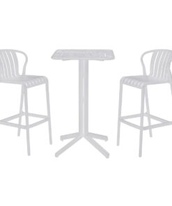 Tafel met twee stoelen Home ESPRIT Wit Metaal Polypropyleen 60 x 60 x 102 cm