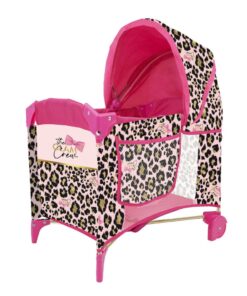 The Glam Crew Poppenbed met Luipaardprint Roze/Goud