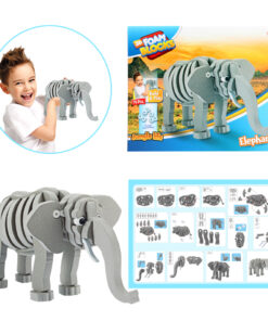 Toi-toys 3D Puzzel Olifant Junior 31,5 Cm Foam Grijs 75-delig