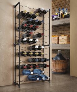 Tomado-Metaltex Barbera Wijnrek voor 50 Flessen 108x50x26 cm Zwart
