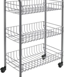 Tomado-Metaltex Siena Keukentrolley met Wielen 41x23x63 cm Zilver