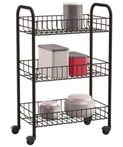 Tomado-Metaltex Siena Keukentrolley met Wielen 41x23x63 cm Zwart