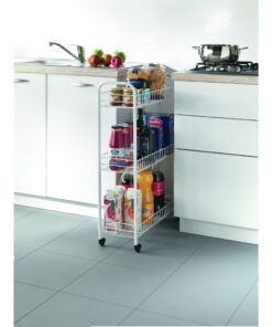 Tomado-Metaltex Slim Keukentrolley met Wielen 23x56x84 cm Wit