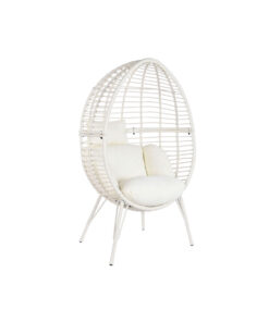 Tuinstoel DKD Home Decor 90 x 65 x 151 cm Metaal Synthetische rotan Wit