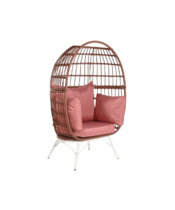 Tuinstoel DKD Home Decor 99 x 71 x 147 cm Metaal Terra cotta Synthetische rotan Wit