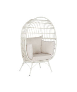 Tuinstoel DKD Home Decor Wit Metaal Synthetische rotan 99 x 71 x 147 cm