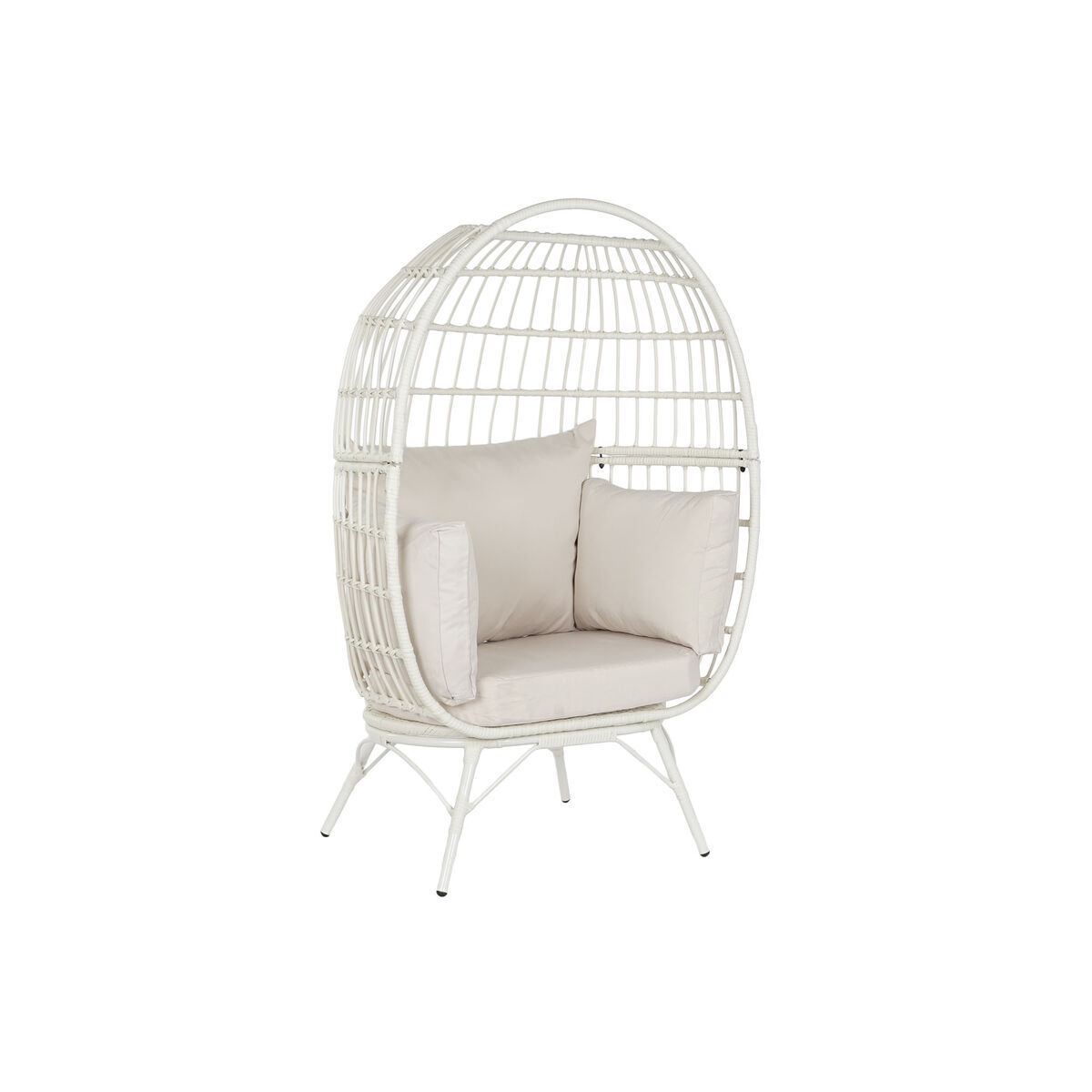 Tuinstoel DKD Home Decor Wit Metaal Synthetische rotan 99 x 71 x 147 cm