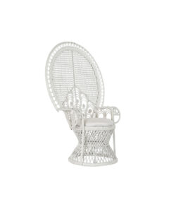 Tuinstoel DKD Home Decor Wit Polyester Metaal 30 x 40 cm 96 x 66 x 145 cm 96 x 66 x 140 cm