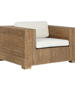 Tuinstoel Home ESPRIT Wit Natuurlijk 117 x 92 x 65 cm