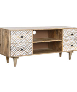 Tv-meubel DKD Home Decor 135 x 40 x 55 cm Natuurlijk Wit Mangohout