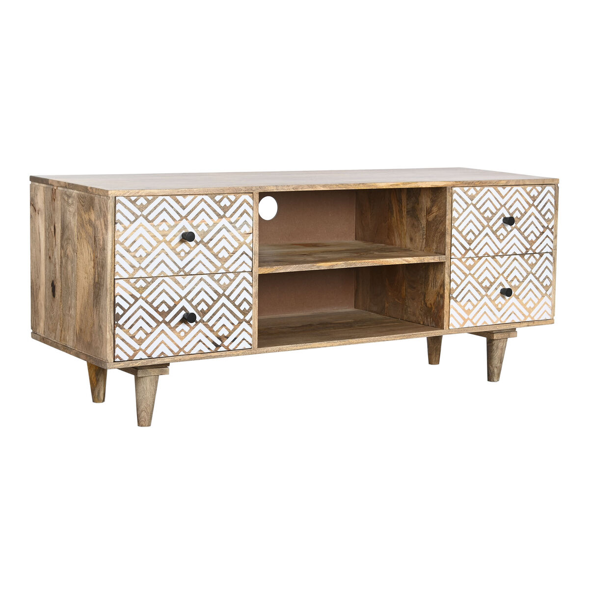 Tv-meubel DKD Home Decor 135 x 40 x 55 cm Natuurlijk Wit Mangohout
