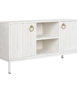 Tv-meubel DKD Home Decor Gouden Metaal Wit Mangohout 120 x 40 x 60 cm