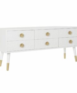 Tv-meubel DKD Home Decor Wit Gouden Spar Hout MDF 120 x 42 x 54 cm