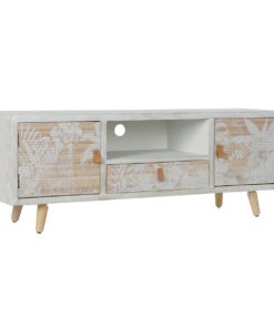 Tv-meubel DKD Home Decor Wit Hout Bamboe (140 x 40 x 51 cm)