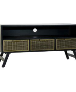 Tv-meubel DKD Home Decor Zwart Metaal Gouden (125 x 41 x 62 cm)