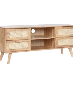 Tv-meubel Home ESPRIT Natuurlijk Metaal Rubberwood 120 x 30 x 48 cm