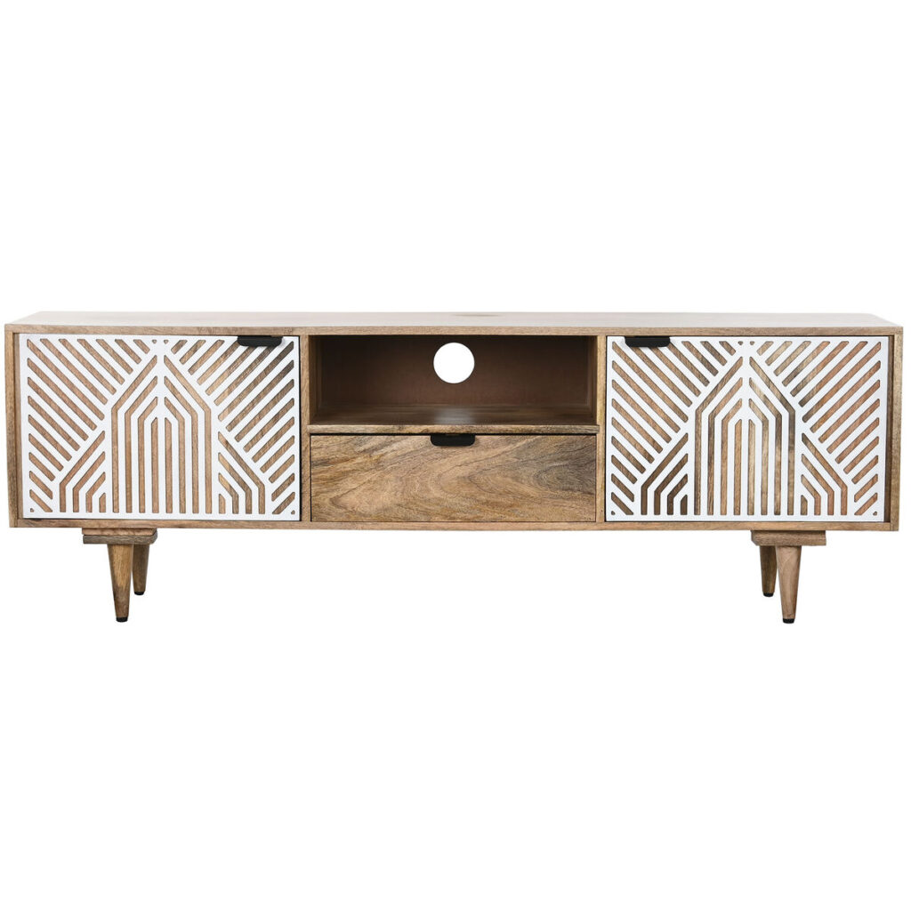 Tv-meubel Home ESPRIT Wit Mangohout 160 x 41 x 55 cm