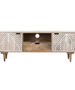 Tv-meubel Home ESPRIT Wit Mangohout 160 x 41 x 55 cm