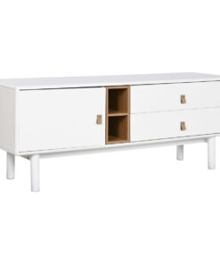 Tv-meubel Home ESPRIT Wit Natuurlijk Polypropyleen Hout MDF 140 x 40 x 55 cm
