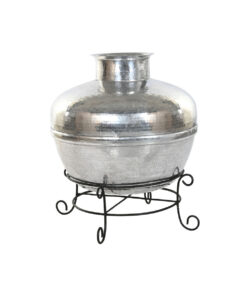 Vaas Home ESPRIT Zwart Zilverkleurig Aluminium Ijzer 75 x 75 x 90 cm