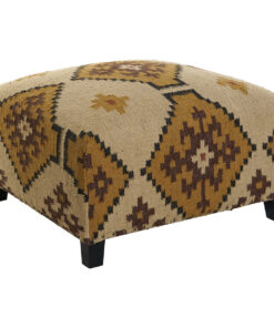 Voetensteun Home ESPRIT Beige Mosterd 80 x 80 x 44 cm