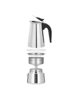 Xavax Espressomaker Van RVS Voor 4 Kopjes Fornuiskan O.a. Inductie 200ml - Afbeelding 3
