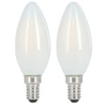 Xavax Led-gloeidraad E14 470lm Verv. 40W Kaarslamp Mat Warm Wit 2 Stuks