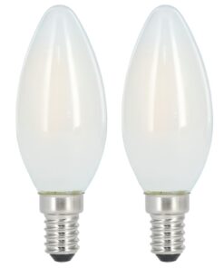 Xavax Led-gloeidraad E14 470lm Verv. 40W Kaarslamp Mat Warm Wit 2 Stuks