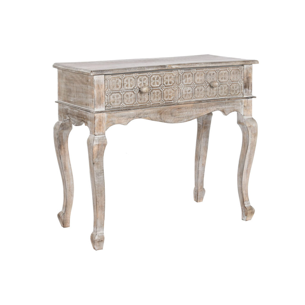 Zijtafel met 2 lades DKD Home Decor Wit Bruin 91 x 42 x 81 cm