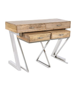 Zijtafel met lades Home ESPRIT Bruin Zilverkleurig Lichtbruin 110 x 40 x 76 cm 110 x 41,5 x 76 cm (3 Onderdelen)
