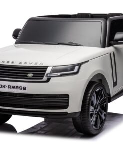 2-Persoons Range Rover, 24V Elektrische Kinderauto, MP4-Scherm, Rubberen Banden, Leder Zitting – wit