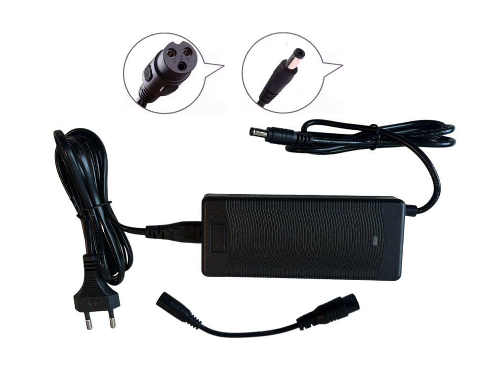 48V 2Ah Oplader, Gx16 3-Gats + Ronde Aansluiting voor Loodaccu's