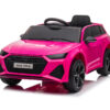 Audi Rs6, 12V Elektrische Kinderauto met Rubberen Banden, Leder Zitje en Meer – roze