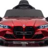 BMW M4, 12V Elektrische Kinderauto, Leder Zitje, Rubberen Banden, elektrische kinderauto – rood – afbeelding 2