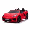 Corvette Stingray, 2-Persoons Elektrische kindervoertuig, 12V met Rubberen Banden, Leder Zitje en Meer – rood