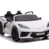 Corvette Stingray, 2-Persoons Elektrische kindervoertuig, 12V met Rubberen Banden, Leder Zitje en Meer – wit – afbeelding 2