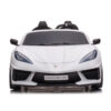 Corvette Stingray, 2-Persoons Elektrische kindervoertuig, 12V met Rubberen Banden, Leder Zitje en Meer – wit – afbeelding 3