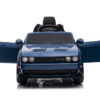 Dodge Challenger SRT, 12V Elektrische Kinderauto, Leder Zitje, Rubberen Banden, elektrische kinderauto – blauw – afbeelding 3