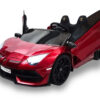 Lamborghini Aventador, 2-Persoons 24V Elektrische Kinderauto met Rubberen Banden, Leder Zitje – rood – afbeelding 2