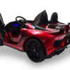 Lamborghini Aventador, 2-Persoons 24V Elektrische Kinderauto met Rubberen Banden, Leder Zitje – rood – afbeelding 5