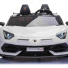 Lamborghini Aventador, 2-Persoons 24V Elektrische Kinderauto met Rubberen Banden, Leder Zitje – wit – afbeelding 4