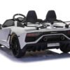 Lamborghini Aventador, 2-Persoons 24V Elektrische Kinderauto met Rubberen Banden, Leder Zitje – wit – afbeelding 5
