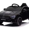Mercedes CLA 45 S AMG 12V elektrische kinderauto met Rubberen Banden, Leder Zitje en Meer – zwart