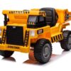 Werkvoertuig met Bak, 12V Elektrische Kinderauto, 4 Motoren, Rubberen Banden en Kunstleder Zitje